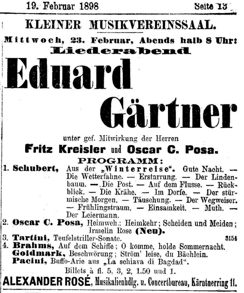 premier concert en 1898 programme alternatif